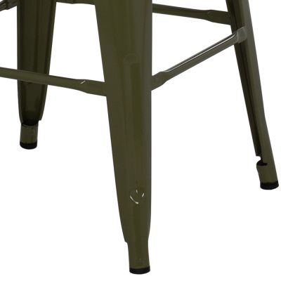 BAR STOOL MEDIUM HEIGHT MELITA-PRO HM8573.43 METAL IN DARK OLIVE GREEN 43x43x67Hcm.