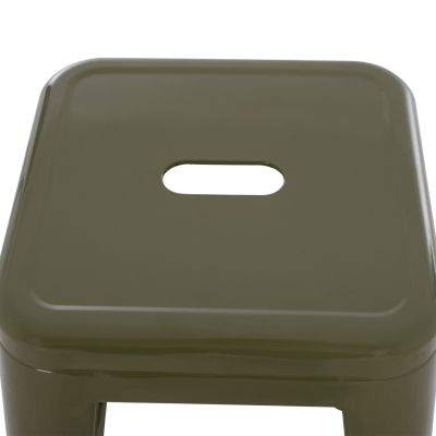 BAR STOOL MELITA-PRO HM8642.43 METAL IN DARK OLIVE 43x43x78Hcm.