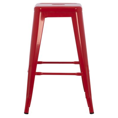 BAR STOOL MEDIUM HEIGHT MELITA-PRO HM8573.44 METAL IN RED 43x43x67Hcm.