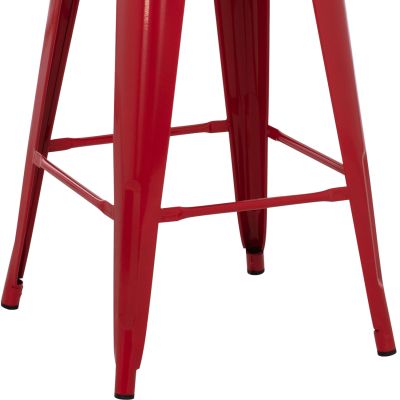 BAR STOOL MEDIUM HEIGHT MELITA-PRO HM8573.44 METAL IN RED 43x43x67Hcm.