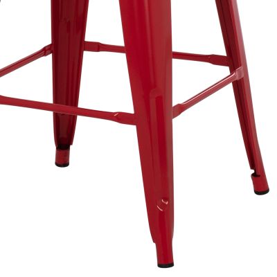 BAR STOOL MEDIUM HEIGHT MELITA-PRO HM8573.44 METAL IN RED 43x43x67Hcm.