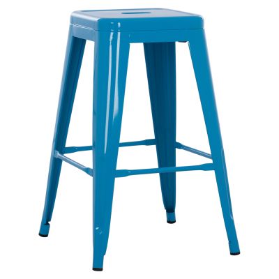 BAR STOOL MEDIUM HEIGHT MELITA-PRO HM8573.48 METAL IN BLUE 43x43x67Hcm.