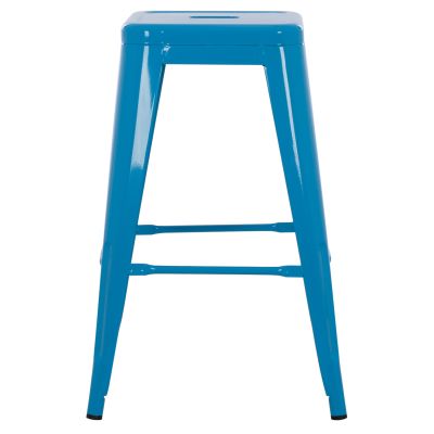 BAR STOOL MEDIUM HEIGHT MELITA-PRO HM8573.48 METAL IN BLUE 43x43x67Hcm.