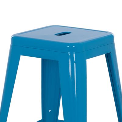 BAR STOOL MEDIUM HEIGHT MELITA-PRO HM8573.48 METAL IN BLUE 43x43x67Hcm.