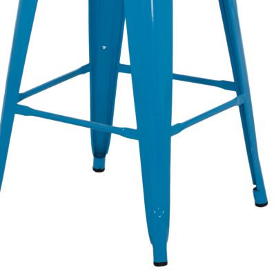 BAR STOOL MEDIUM HEIGHT MELITA-PRO HM8573.48 METAL IN BLUE 43x43x67Hcm.