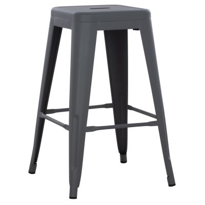 BAR STOOL MEDIUM HEIGHT MELITA-PRO HM8573.50 METAL IN GREY 43x43x67Hcm.