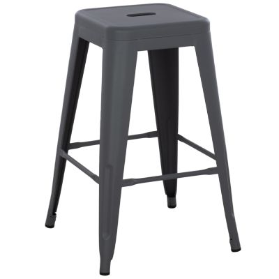 BAR STOOL MEDIUM HEIGHT MELITA-PRO HM8573.50 METAL IN GREY 43x43x67Hcm.