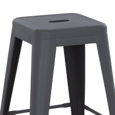 BAR STOOL MEDIUM HEIGHT MELITA-PRO HM8573.50 METAL IN GREY 43x43x67Hcm.