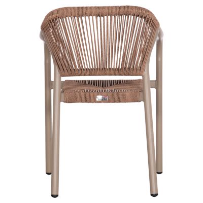 DINING ARMCHAIR ALUMINUM LUCCI HM6266.02 MOCHA FRAME & P.E. RATTAN IN NATURAL 58x56x79Hcm.