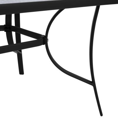 DINING TABLE BRUNO HM5145.03 METAL IN BLACK COLOR-TEMPERED GLASS 150Χ90Χ72Hcm.