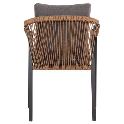 ARMCHAIR MAERLY HM6051.03 ANTHRACITE ALUMINUM AND CUSHIONS-P.E.RATTAN IN LIGHT BROWN 57x60x84Hcm.