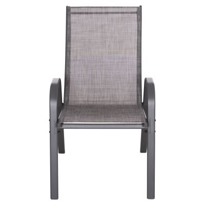 OUTDOOR ARMCHAIR LEON HM5000.41 GREY METAL FRAME & TEXTILENE-4PCS SET- 55x70x91Hcm.