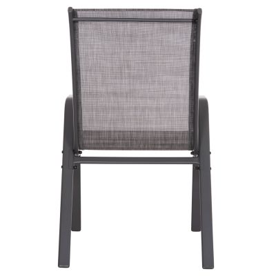 OUTDOOR ARMCHAIR LEON HM5000.41 GREY METAL FRAME & TEXTILENE-4PCS SET- 55x70x91Hcm.