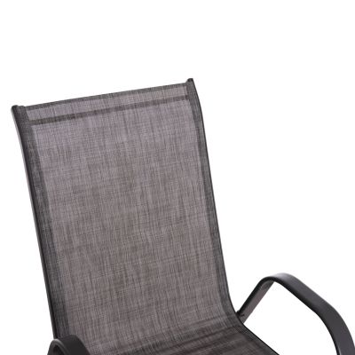 OUTDOOR ARMCHAIR LEON HM5000.41 GREY METAL FRAME & TEXTILENE-4PCS SET- 55x70x91Hcm.