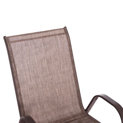 OUTDOOR ARMCHAIR LEON HM5000.42 BROWN METAL FRAME & TEXTILENE-4PCS SET- 55x70x91Hcm.