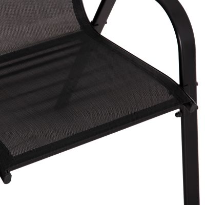 OUTDOOR ARMCHAIR LEON HM5000.43 BLACK METAL FRAME & TEXTILENE-4PCS SET- 55x70x91Hcm.