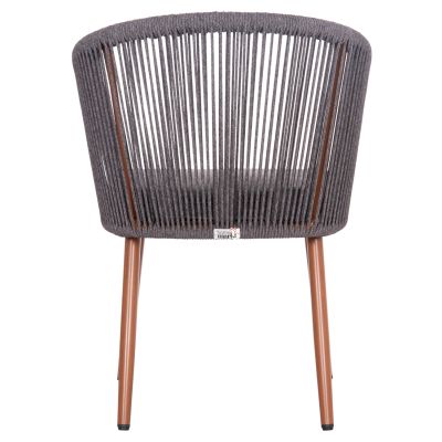 DINING CHAIR HARRIET HM5548.11 ALUMINUM BROWN FRAME-GREY P.E.ROPE 60x62x80,5Hcm.