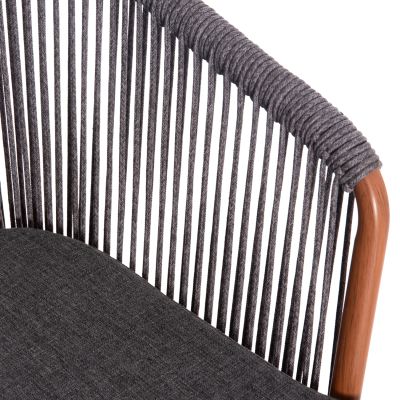 DINING CHAIR HARRIET HM5548.11 ALUMINUM BROWN FRAME-GREY P.E.ROPE 60x62x80,5Hcm.