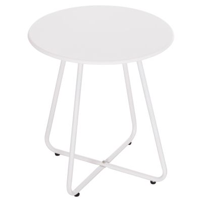 SIDE TABLE ROUND SAMMON HM6271.02 METAL IN WHITE COLOR Φ45x50Hcm.