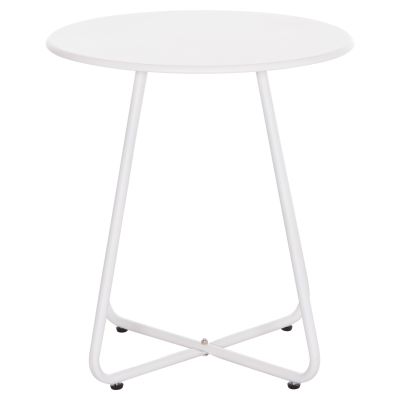 SIDE TABLE ROUND SAMMON HM6271.02 METAL IN WHITE COLOR Φ45x50Hcm.