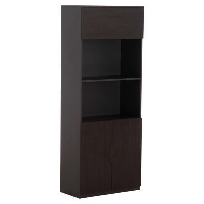 PROFESSIONAL OFFICE BOOKCASE ROSEWOOD HM2089 MELAMINE IN GREY-WENGE 80x40x200Hcm