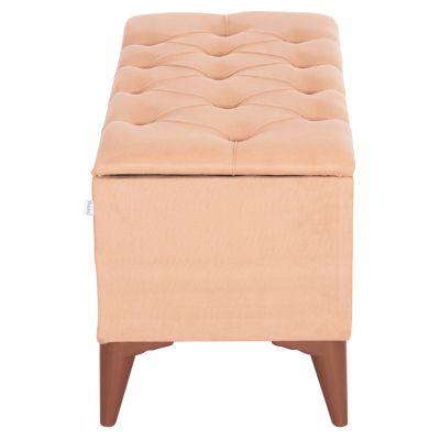 LONG STOOL-TRUNK STROL HM9261.03 BEIGE FABRIC QUILTED SEAT