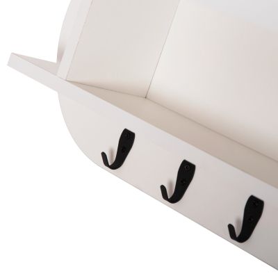 ENTRYWAY HANGER WITH CABINET SHELF STOR HM18078.01 MELAMINE IN WHITE 84x15.5x28.5Hcm.