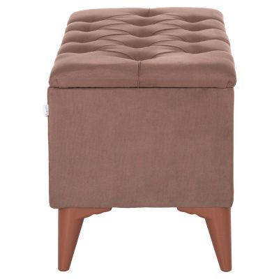 LONG STOOL-TRUNK STROL HM9261.04 BROWN FABRIC QUILTED SEAT 90x40x46Hcm.