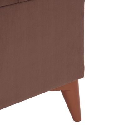 LONG STOOL-TRUNK STROL HM9261.04 BROWN FABRIC QUILTED SEAT 90x40x46Hcm.