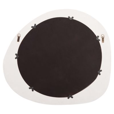 WALL MIRROR OVAL SERIES SANTORINI HM4511 MDF IN OFF-WHITE 82x3,5x74Hcm.