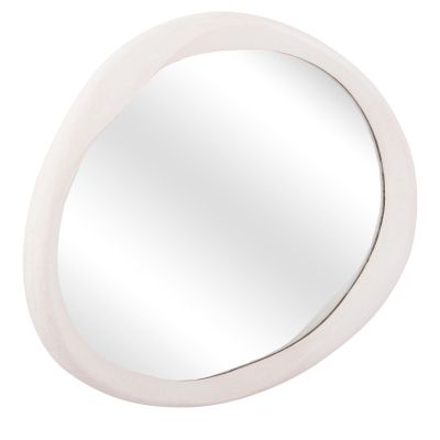 WALL MIRROR OVAL SERIES SANTORINI HM4513 MDF IN OFF-WHITE 90x3,2x60Hcm.