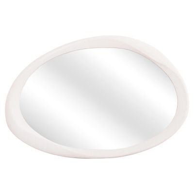 WALL MIRROR OVAL SERIES SANTORINI HM4513 MDF IN OFF-WHITE 90x3,2x60Hcm.