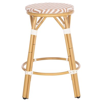 ALUMINUM MEDIUM HEIGHT BAR STOOL CHINO HM6286.04 BAMBOO LOOK IN NATURAL & TEXTILENE 43x43x65Hcm.