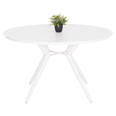 OUTDOOR TABLE ROUND HIGER HM6290.02 WHITE ALUMINUM Φ126Χ74Hcm.