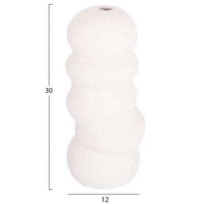 CERAMIC TABLE DECOR ROOK HM4630.01 OFF WHITE WITH CRYSTALLISATION Φ13x31Hcm.