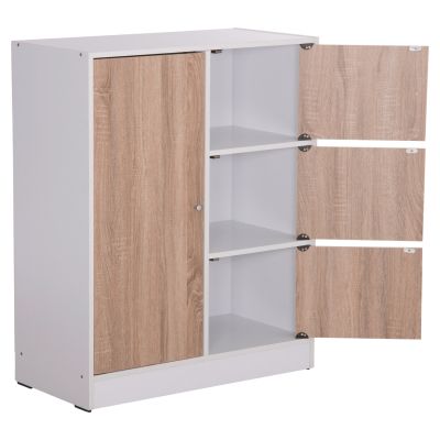 CABINET WITH 4 STORAGE SPACES MATIN HM2479.01 SONAMA OAK-WHITE MELAMINE 80x39,5x99,5Hcm.