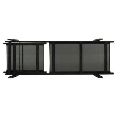 Professional Sunbed Beech wood Creta Black & Black Fabric HM11340.02 202,5x66,5x30,5 cm