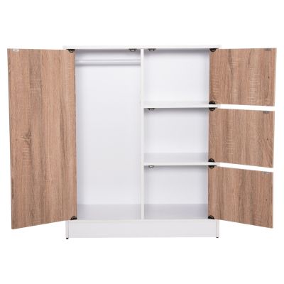 CABINET WITH 4 STORAGE SPACES MATIN HM2479.01 SONAMA OAK-WHITE MELAMINE 80x39,5x99,5Hcm.