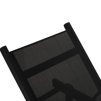 Professional Sunbed Beech wood Creta Black & Black Fabric HM11340.02 202,5x66,5x30,5 cm