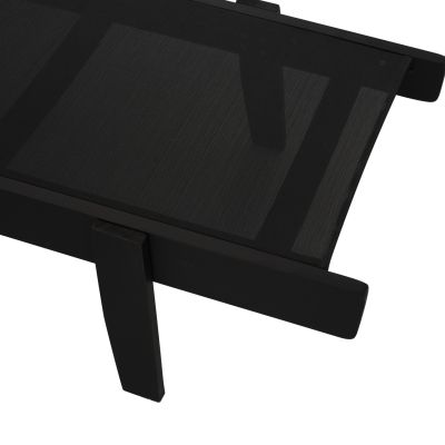 Professional Sunbed Beech wood Creta Black & Black Fabric HM11340.02 202,5x66,5x30,5 cm