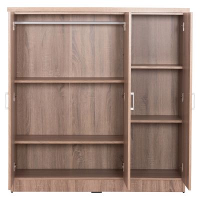 WARDROBE 3-LEAF WITH SHELVES FUENTO HM2482.01 MELAMINE IN SONAMA OAK 120-116x40x123.5Hcm