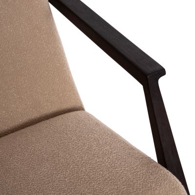 ARMCHAIR CYNTHIA SM9966 MAHOGANY WOOD IN BLACK-CREAM WHITE CUSHIONS 65x75x60Hcm.