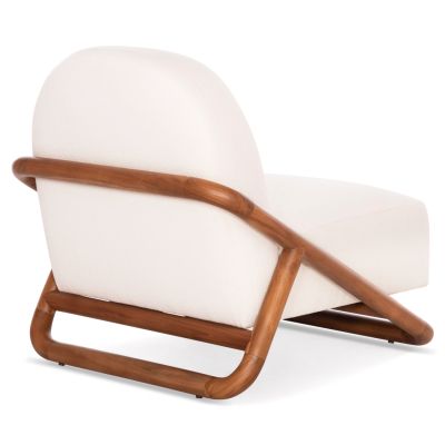ARMCHAIR LOUNGE RAMROD SM9967 TEAK WOOD IN NATURAL-CREAM WHITE BOUCLE 75x87x79Hcm.