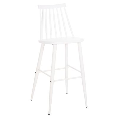 БАР СТОЛ ВИСОКА СЕДАЛКА VANESSA HM8459.11 БЯЛ PP И БЕЛИ МЕТАЛНИ КРАКА 47x48,5x107Hcm.