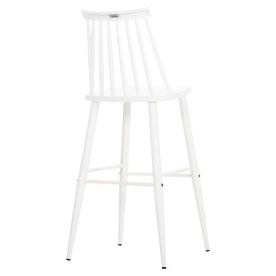 БАР СТОЛ ВИСОКА СЕДАЛКА VANESSA HM8459.11 БЯЛ PP И БЕЛИ МЕТАЛНИ КРАКА 47x48,5x107Hcm.