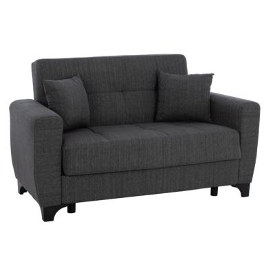 HM3243.03 2-SEATER SOFA-BED, TALL BACK, GREY, 160x84x88cm