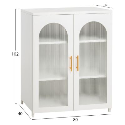 DISPLAY CABINET METALLIC CARIL HM9571.02 WHITE 80x37-40x102Hcm.