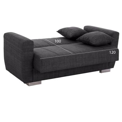 HM3241.03, 2-SEATER SOFA-BED, GREY, 150x84x88cm