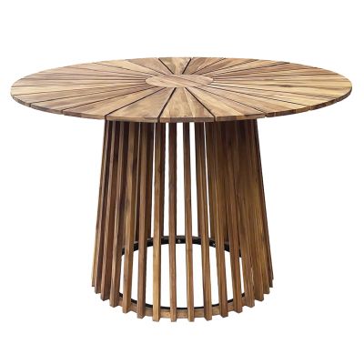 OUTDOOR DINING TABLE CRISTOBAL HM6234 ACACIA WOOD-METAL Φ120x76Hcm.