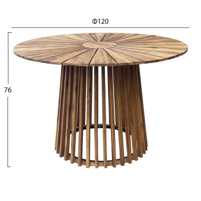 OUTDOOR DINING TABLE CRISTOBAL HM6234 ACACIA WOOD-METAL Φ120x76Hcm.